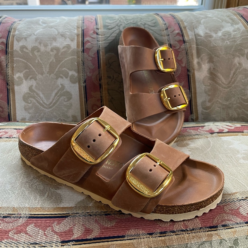 Birkenstock Arizona Cognac Color. Size 8-8.5 Women 
N17-11 - Picture 4 of 8
